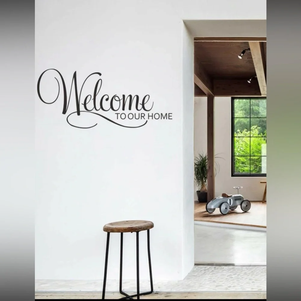 Wall Sticker Welcome to Our Home Self Adhesive Waterproof Wall Art Decal Decor